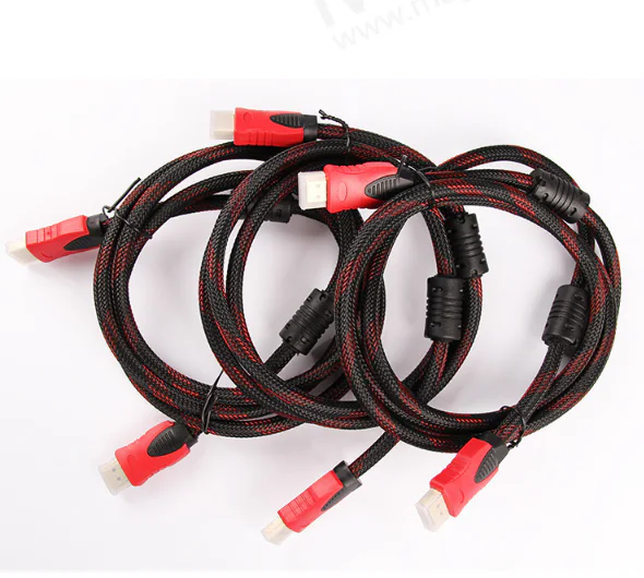 1.5M red braided gold plated 1080P HDMI cable - product image 2