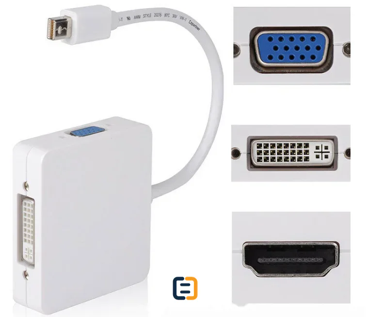 3 in 1 Thunderbolt Mini DP to HDMI DVI VGA DP Cable Adapter - product image 2