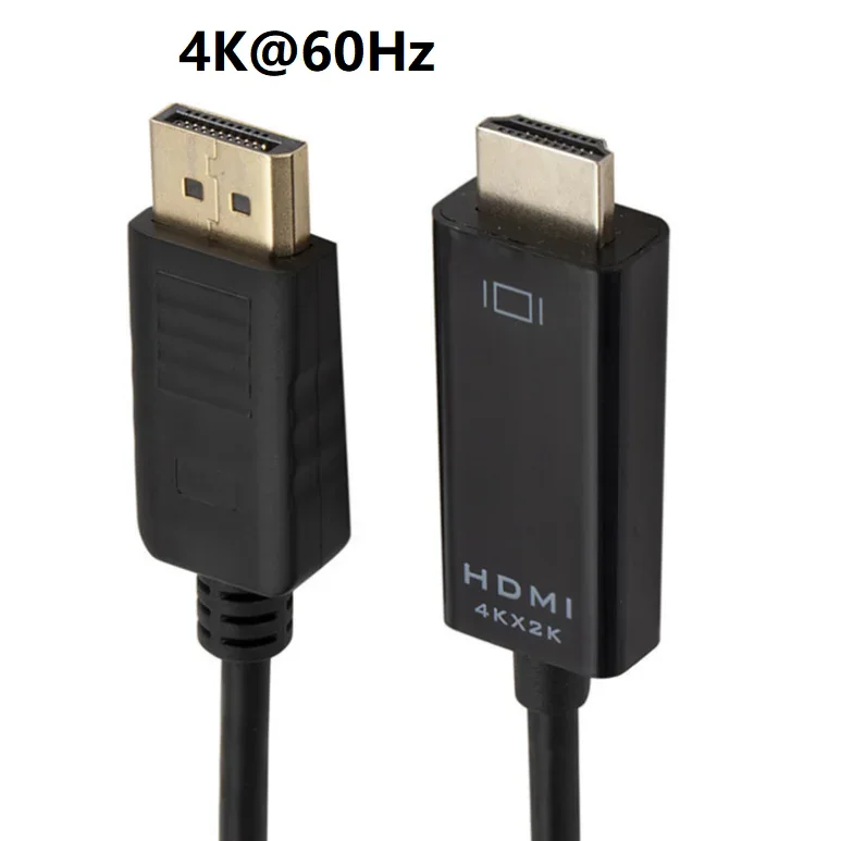 1.8m black color 4K 60Hz DisplayPort DP to HDMI adapter cable - 4K@60Hz - product image 2