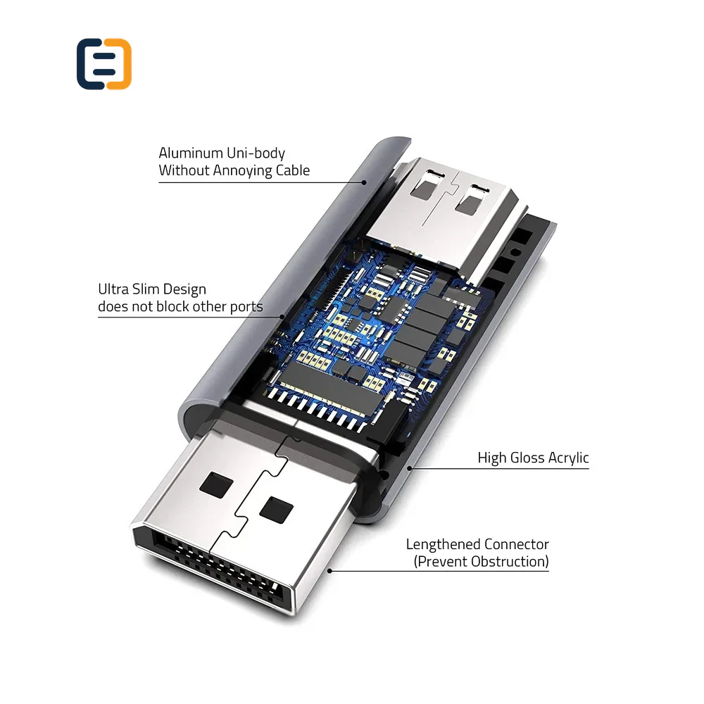 8K60Hz Aluminum Alloy DP to HDMI Converter - 8K@60Hz - product image 5