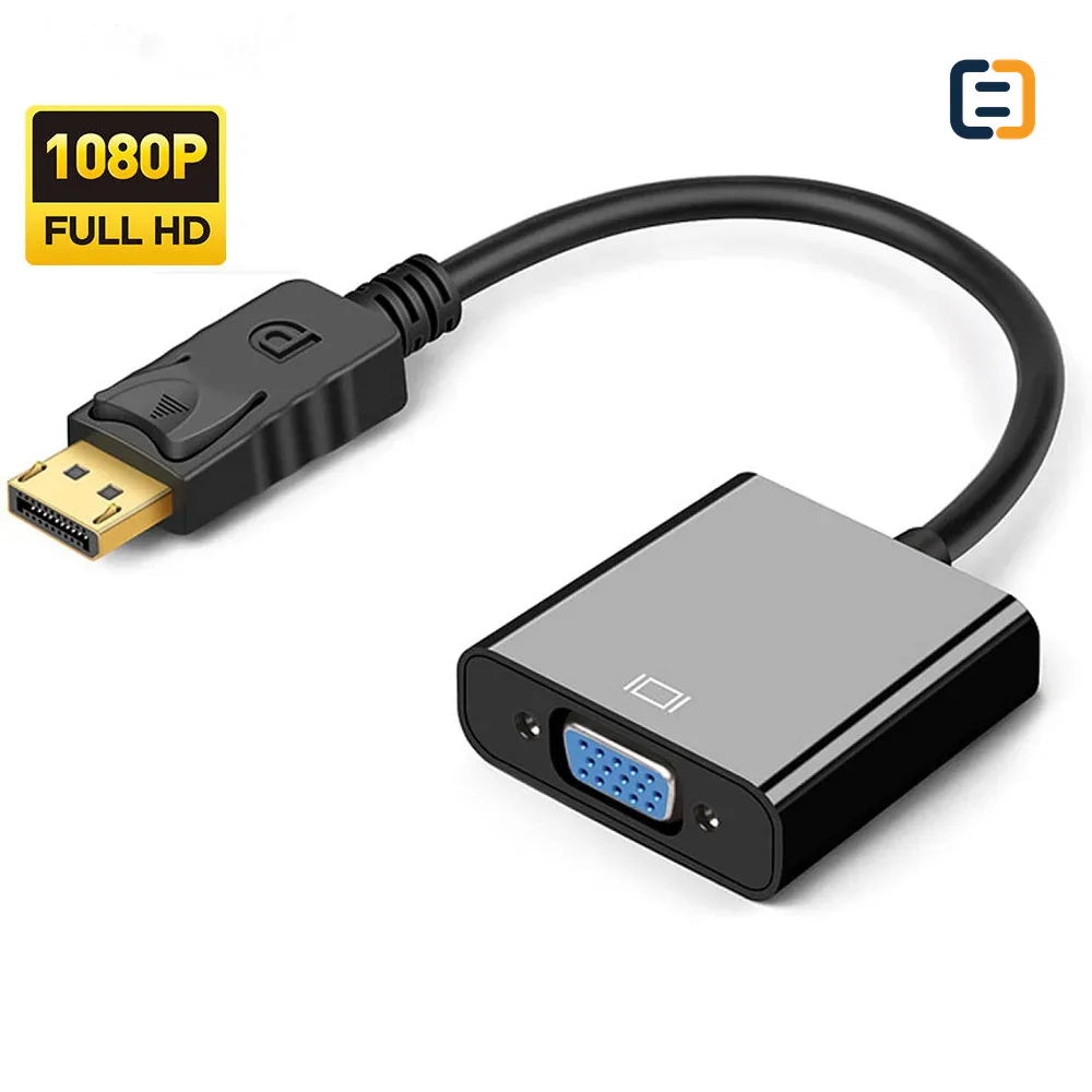 1080P Gold Plated DP to VGA Adapter Cable DP Male to VGA Female Converter