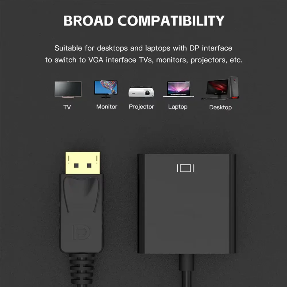 1080P Gold Plated DP to VGA Adapter Cable DP Male to VGA Female Converter - product image 4