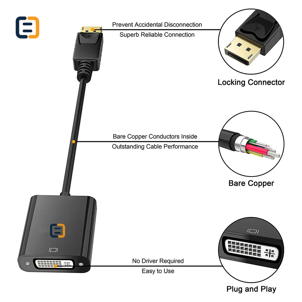 DP TO DVI Adapter Cable - Support 1920x1080p - product image 3