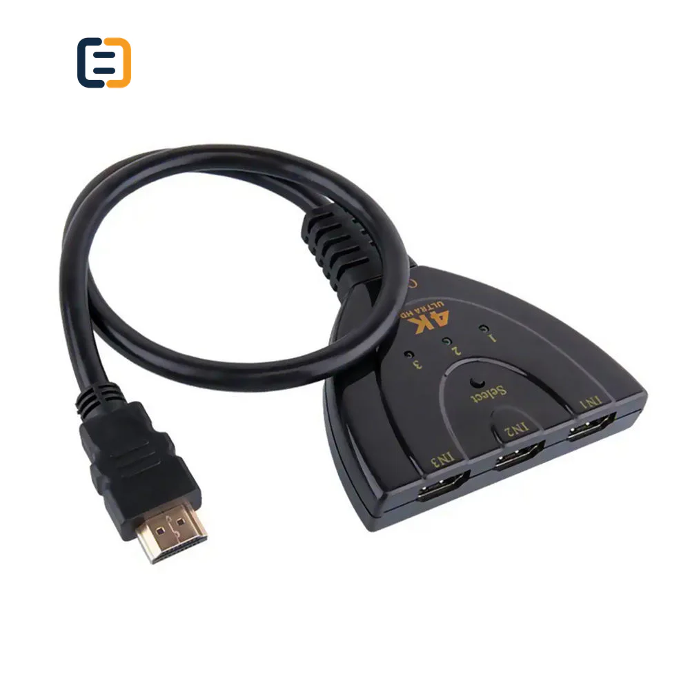 3-Port HDMI Switch, 3 Inputs / 1 Output, 4K