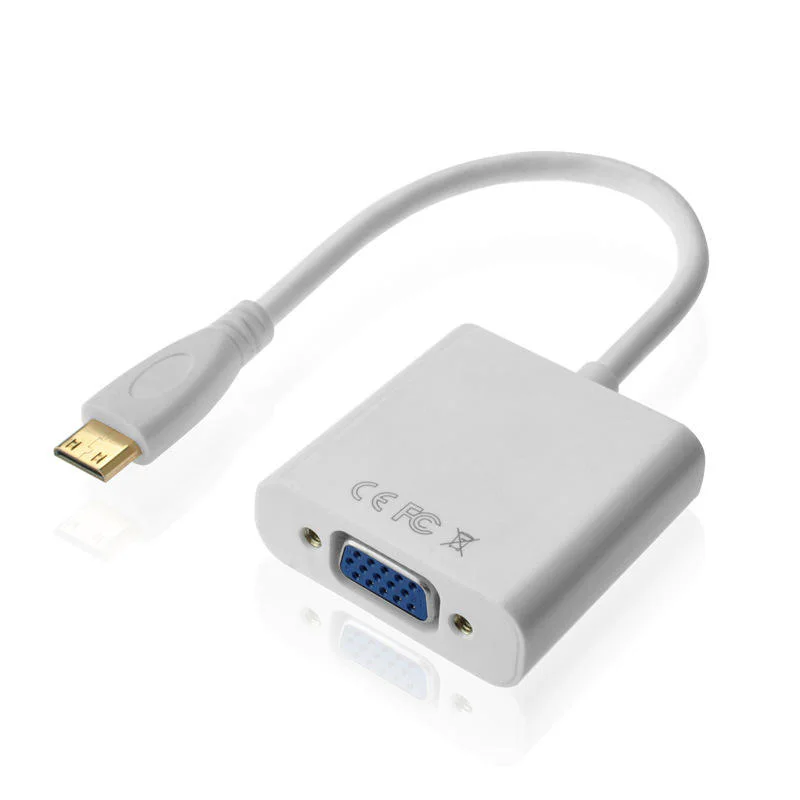 Mini HDMI to VGA Adapter, 1080P, 23cm