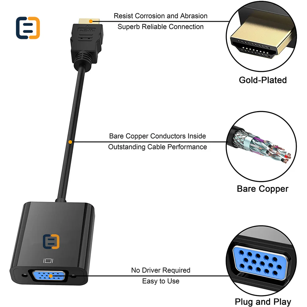 HDMI to VGA adapter - 25cm - product image 5
