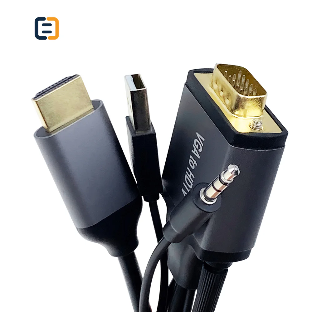 HDMI to VGA cable with Audio Cable+Power Supply Cable - 1.8M - product image 3