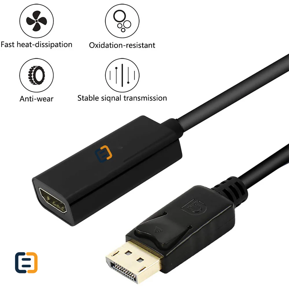 4K DP to HDMI cable adapter - 25cm - product image 4