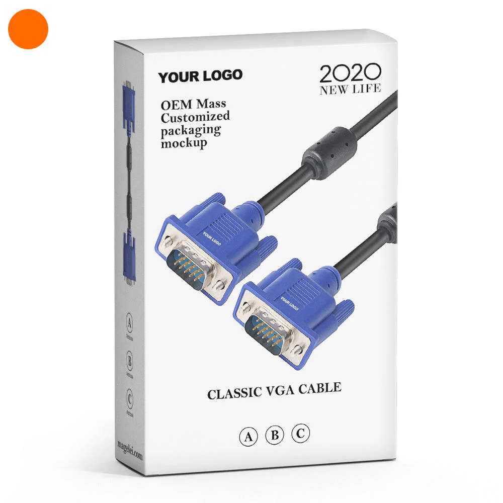 VGA Male-to-Male Cable with Ferrite Cores, 1.5-5m