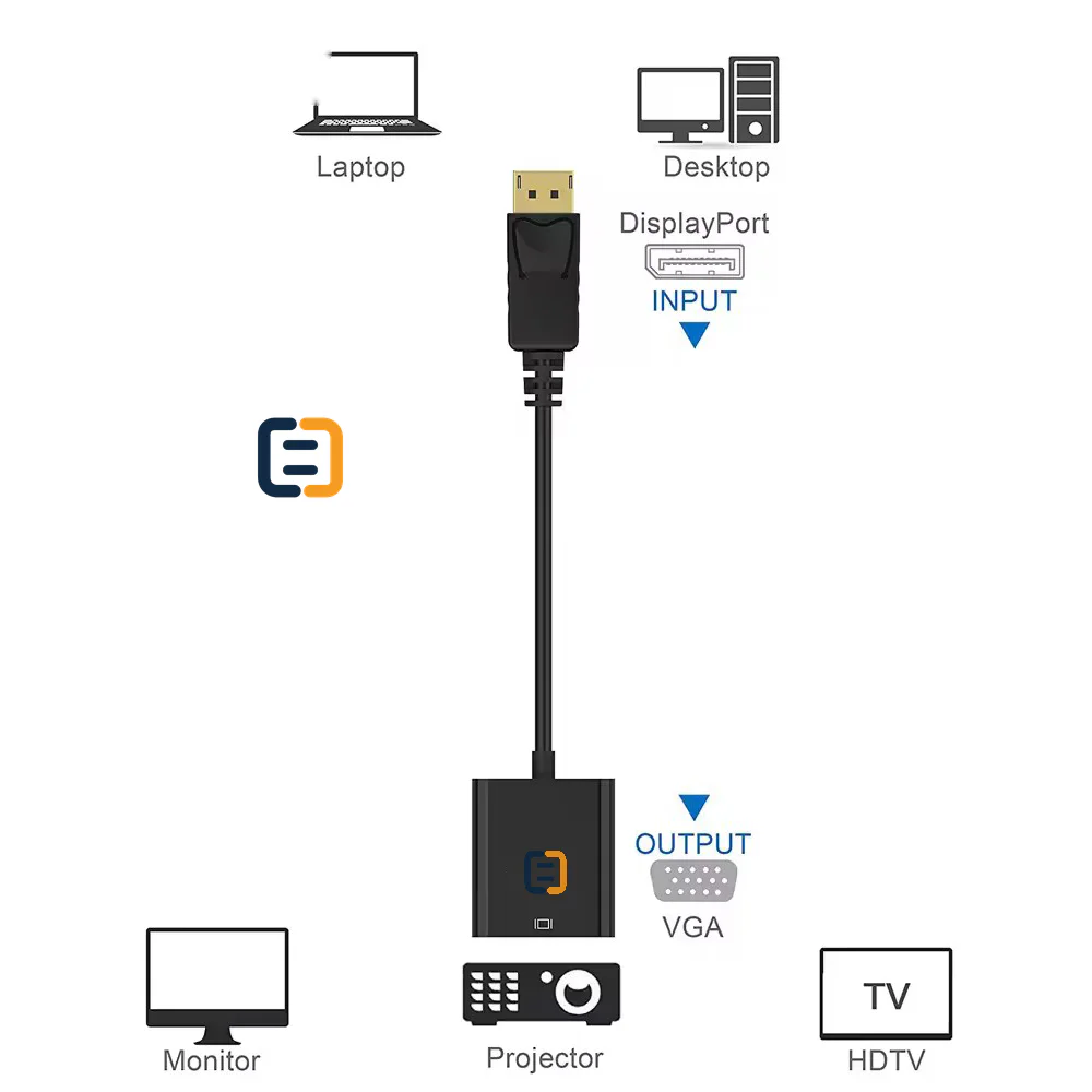 DP to VGA - DisplayPort 1.2 - product image 3