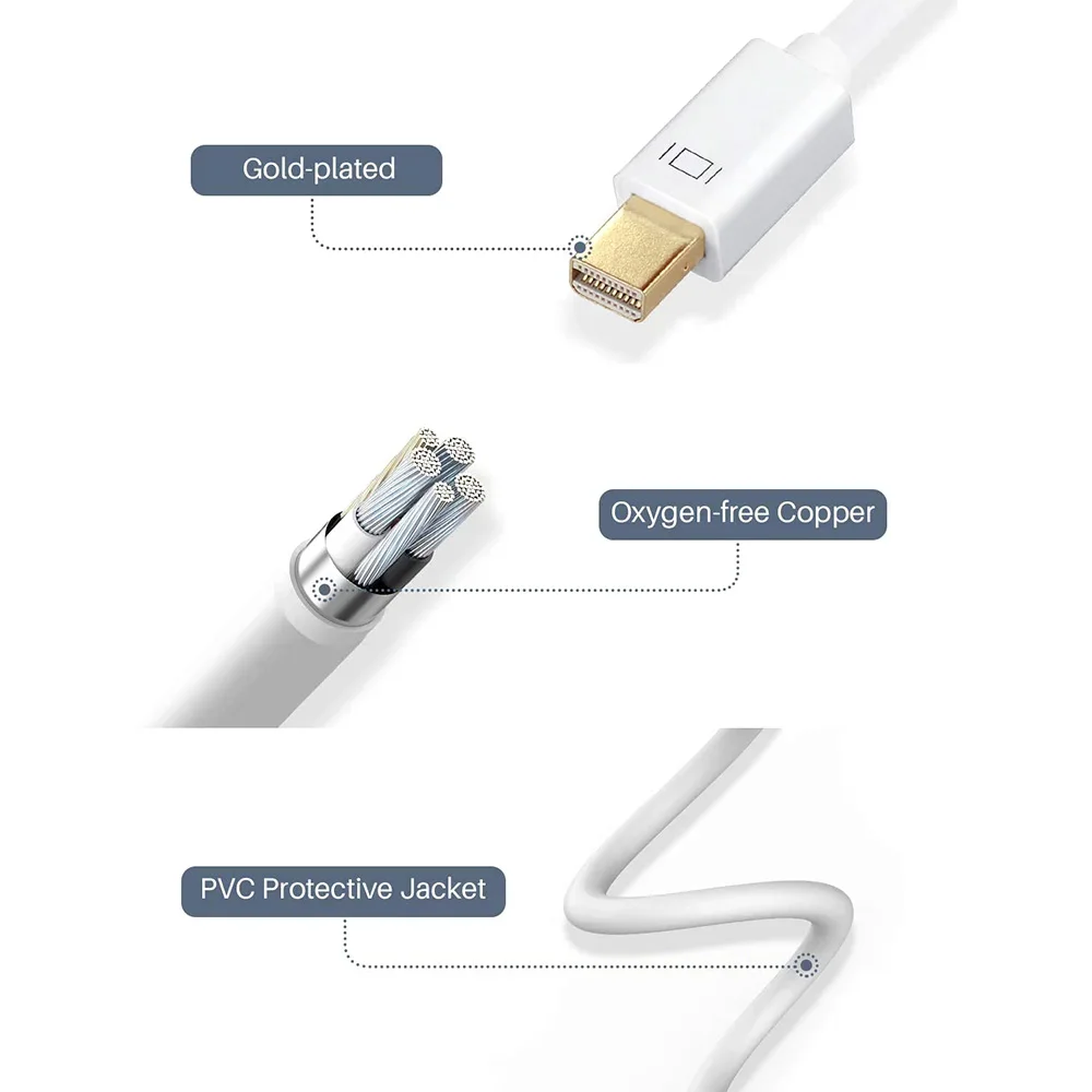 Mini DP Male to VGA Female Adapter Cable - 15cm - product image 3