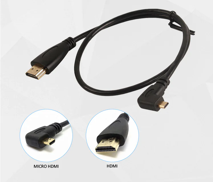 50cm Gold plated micro HDMI cable right bend left bend 90 degree - 1080P - product image 4