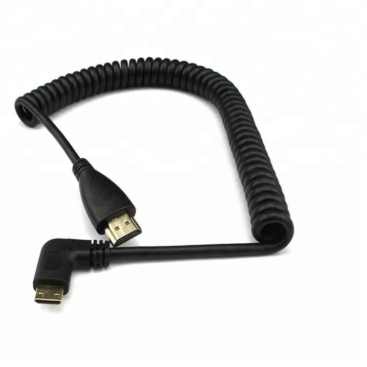 Right Bend Mini HDMI To HDMI Cable - 1080P