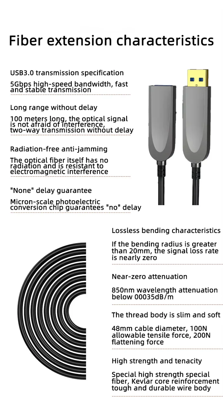 USB 3.0 Active Optical Extension Cable, 5Gbps, 5-50m - product image 3