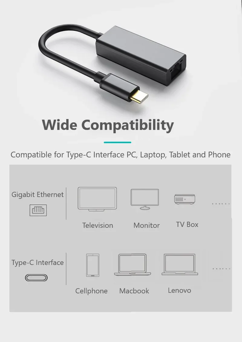 USB-C Ethernet USB-C to RJ45 Gigabit Lan Adapter - product image 5