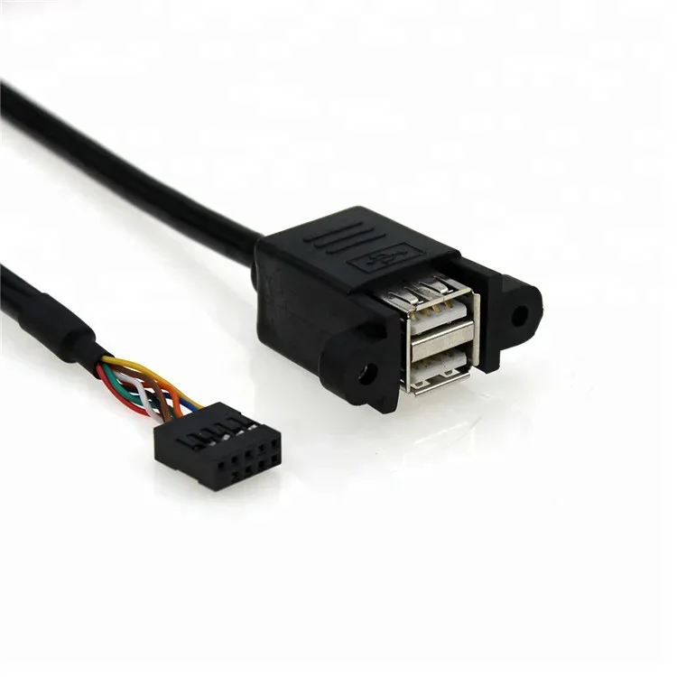Dual USB 2.0 panel mount to 9 Pin cable - product image 5