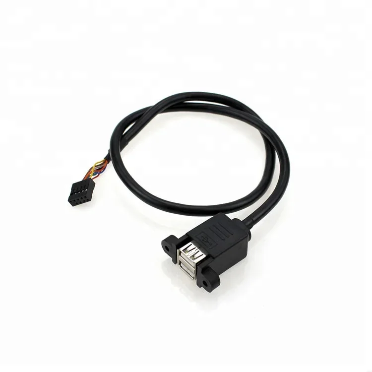 Dual USB 2.0 panel mount to 9 Pin cable - product image 6
