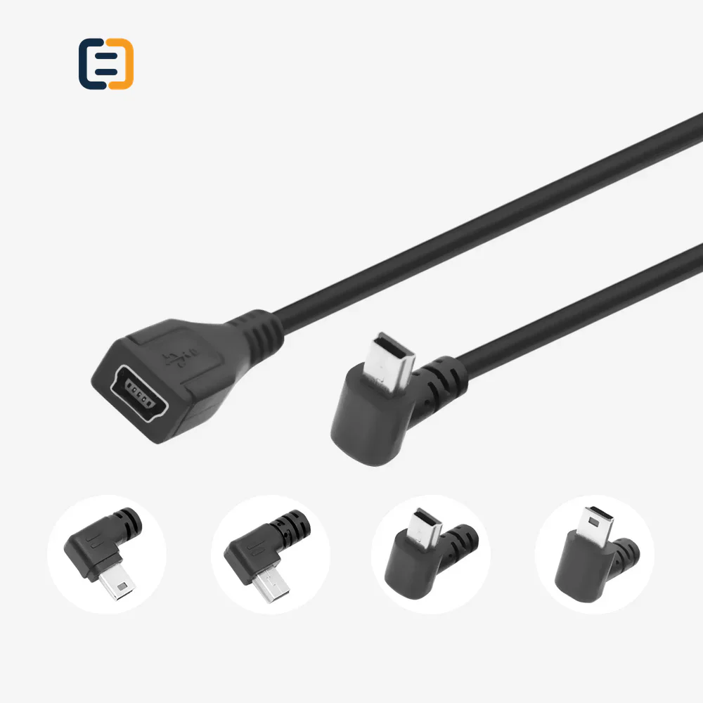 USB2.0 A type male to 90 degree angled mini USB male cable - product image 3