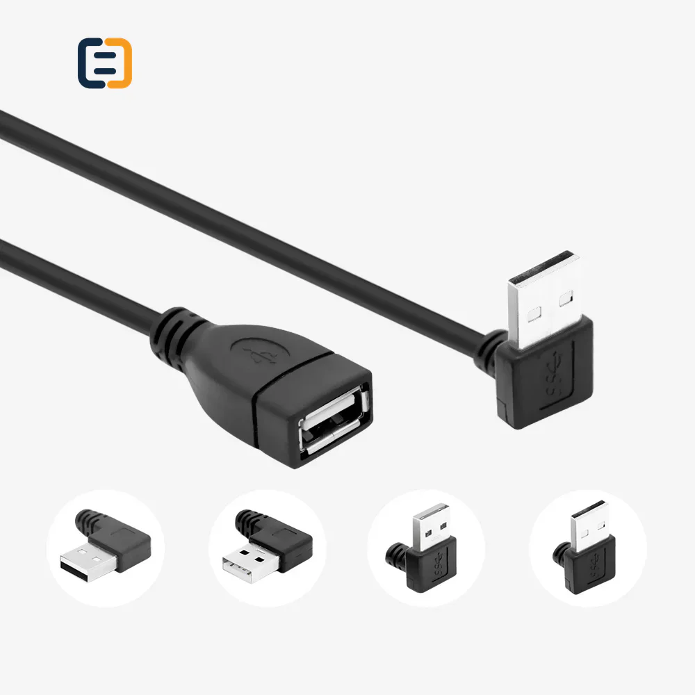 USB2.0 A type male to 90 degree angled mini USB male cable - product image 4