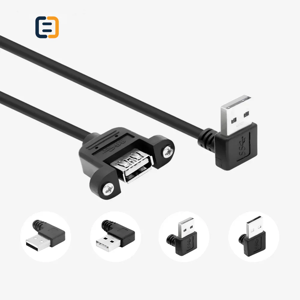 USB2.0 A type male to 90 degree angled mini USB male cable - product image 5