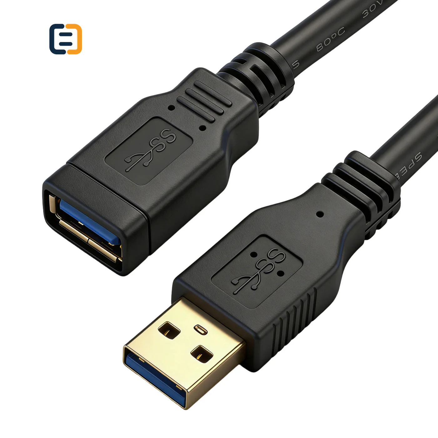 USB 3.0 Male-to-Female Extension Cable, 1.5-5m