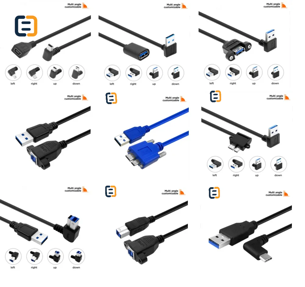 90 Degree USB 2.0 Male to Female Adapter Cable - product image 5