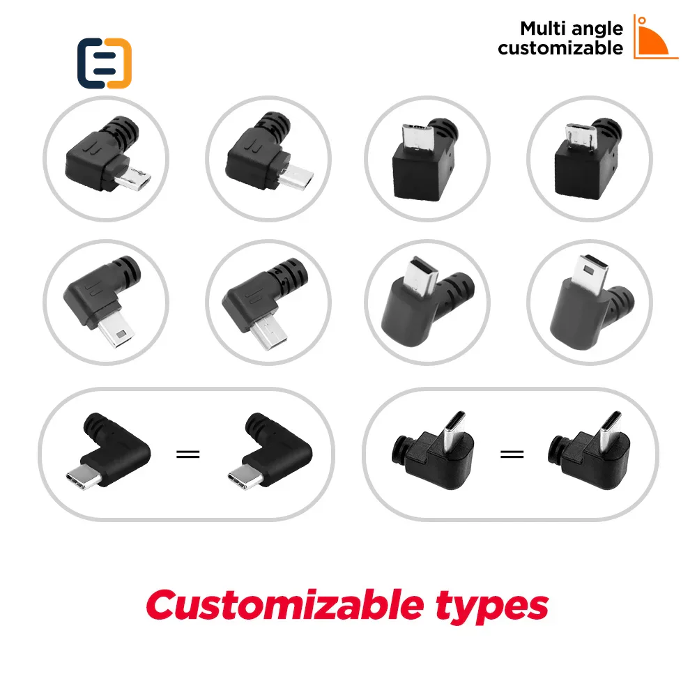 USB2.0 A Male Plug to Right Angle USB B Male Printer Scanner cable - product image 6