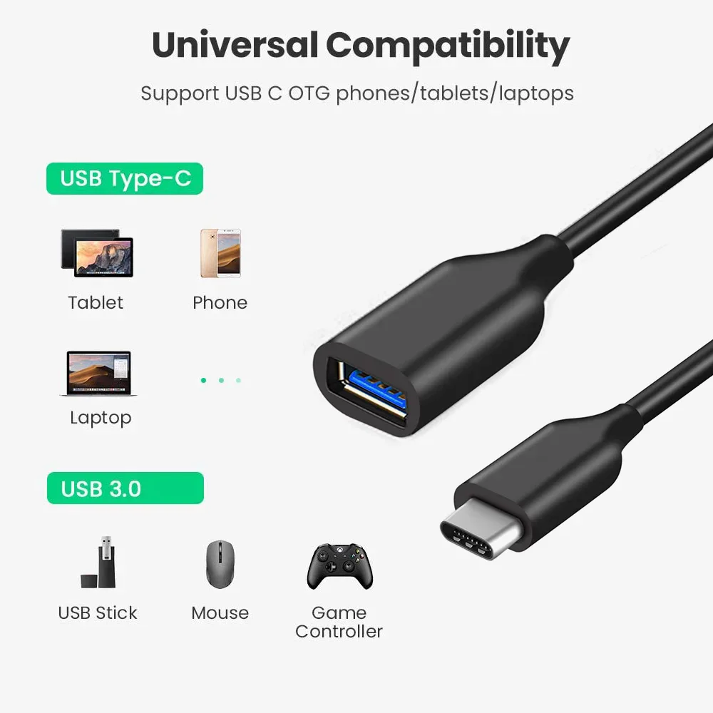 USB-C to USB 3.0 Female OTG Adapter, 10Gbps