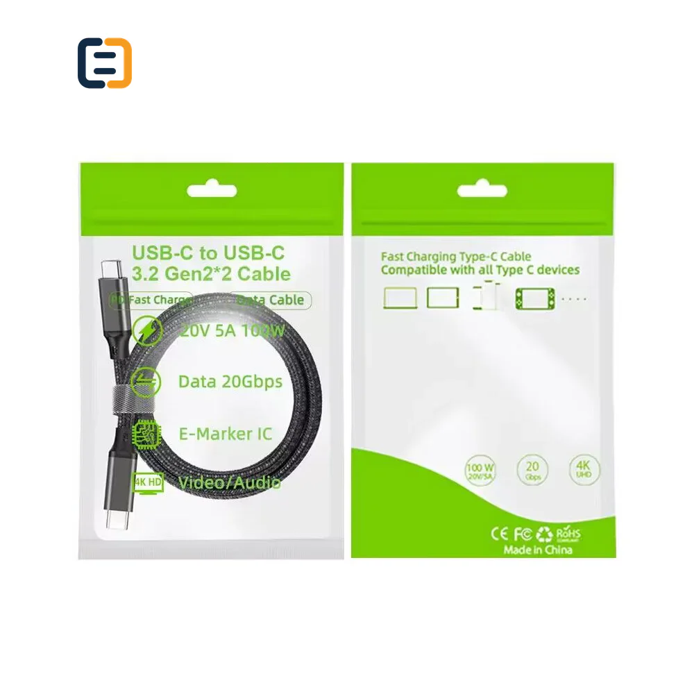 100W 5 A Emark 90 degree USB-C Fast charging PD cable - 0.2m/0.5m/1m/1.5m/2m/3m - product image 6