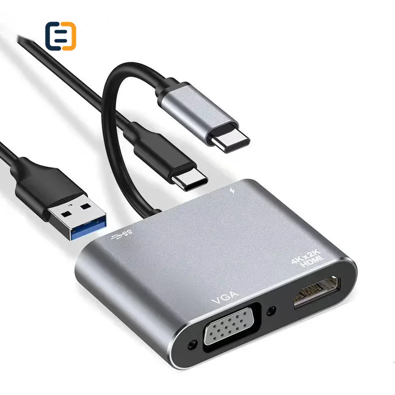 4-in-1 USB-C Hub with HDMI, VGA, USB 3.0 & 100W PD - product image 4