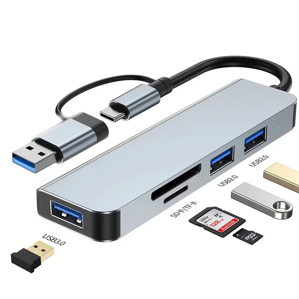 2 in 1 USB A and USB-C USB-C to 4 Ports 5 portsusb 3.0 USB 2.0 HUB - product image 3
