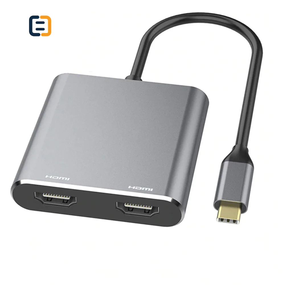 4 in 1 USB-C To Dual HDMI USB3.0 PD Adapter - 4K*2K 30Hz