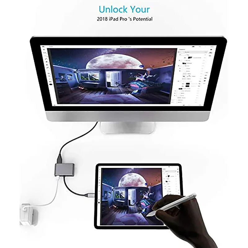 4 in 1 USB-C To Dual HDMI USB3.0 PD Adapter - 4K*2K 30Hz - product image 5