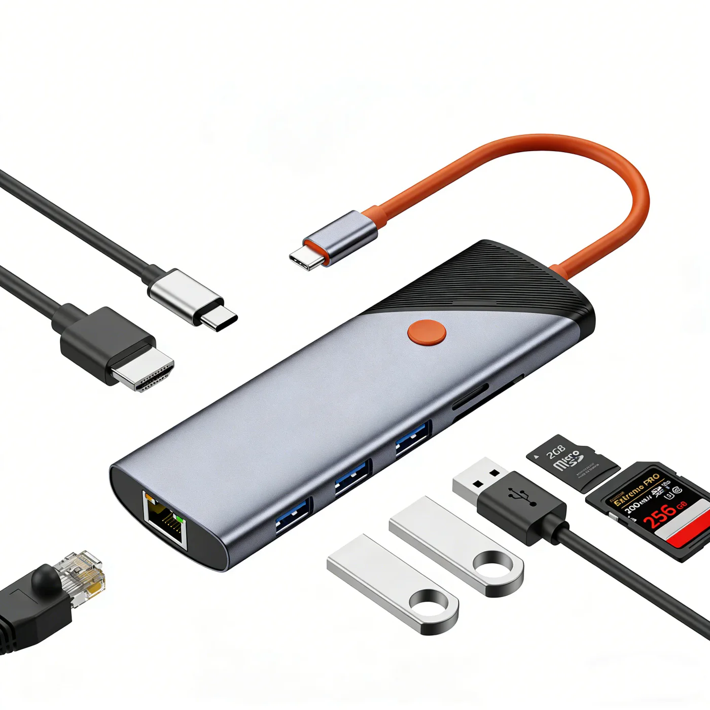 8-in-1 USB-C Hub with 4K 60Hz HDMI, PD & Gigabit RJ45 - product image 2