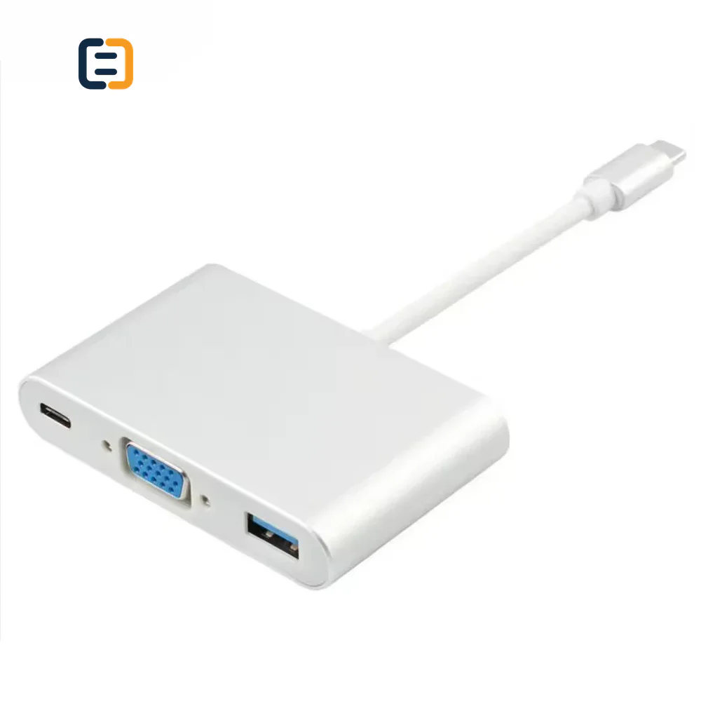 3-in-1 USB-C Hub with VGA, USB 3.0 & PD - product image 3