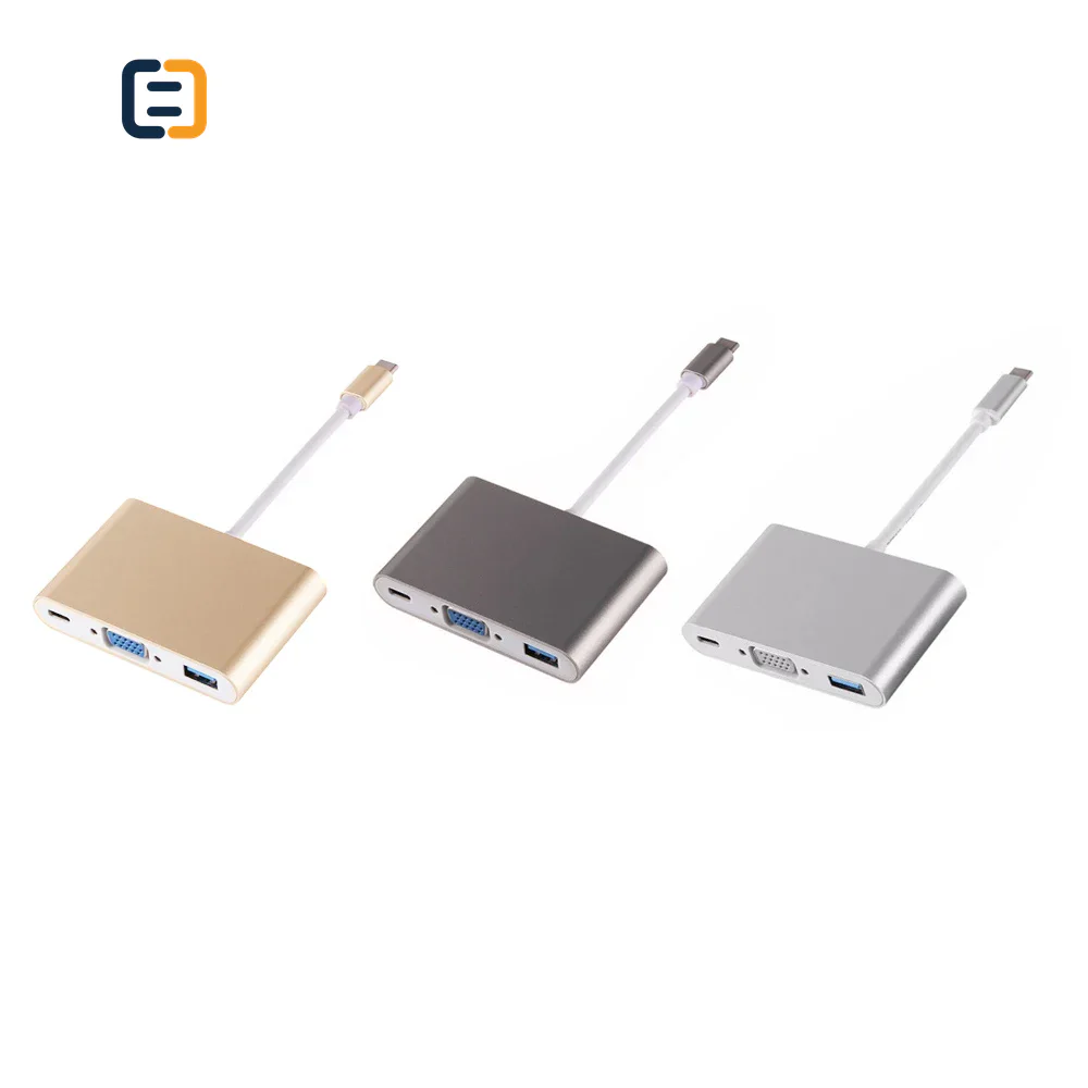 3-in-1 USB-C Hub with VGA, USB 3.0 & PD - product image 4